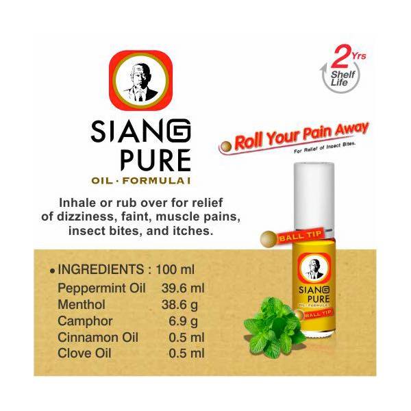 Combo 2chai Dầu lăn Ông Già Siang Pure oil 3cc Thái Lan Trắng/vàng Chính Hãng [nội địa]