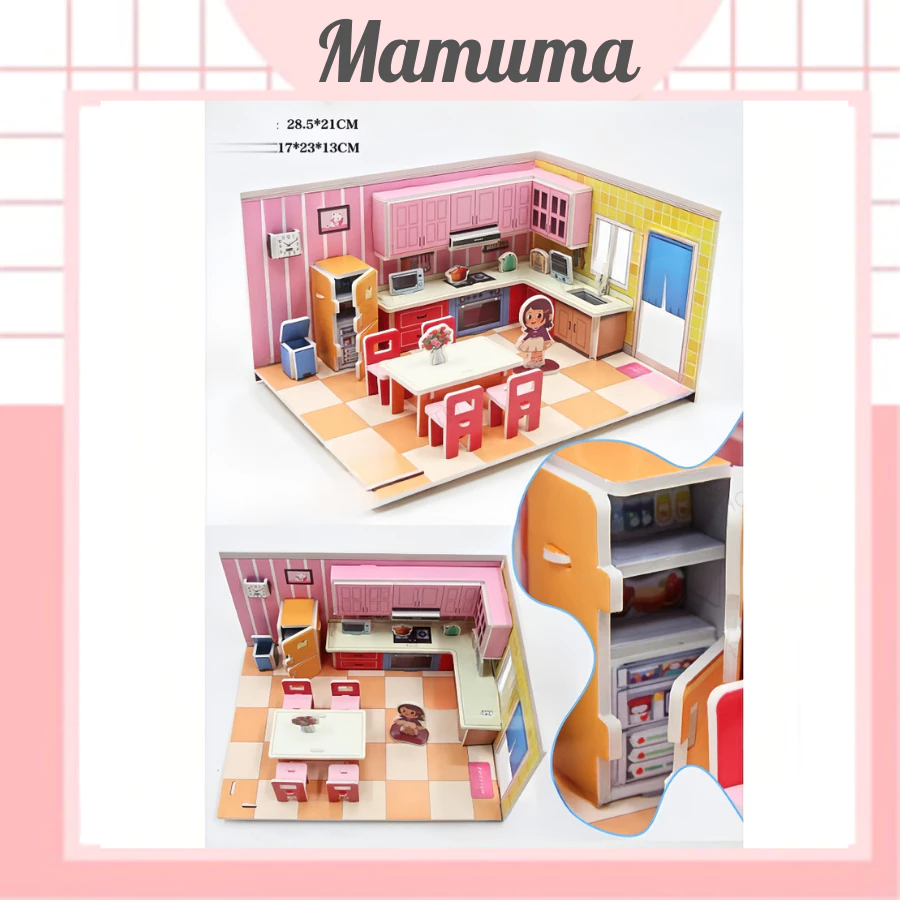 Bộ đồ chơi ngôi nhà xốp nhỏ xếp hình lắp ráp 3D ngôi nhà xinh xắn cho bé gái thoả sức sáng tạo - Mam