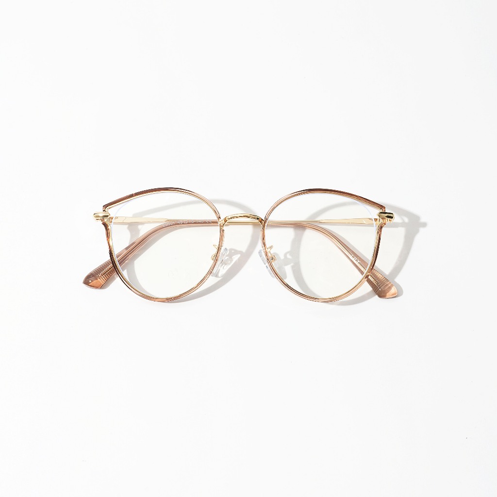 Kính gọng tròn thời trang nam nữ LILYEYEWEAR kim loại thanh mảnh chống ánh sáng xanh màu sắc thời trang 23001