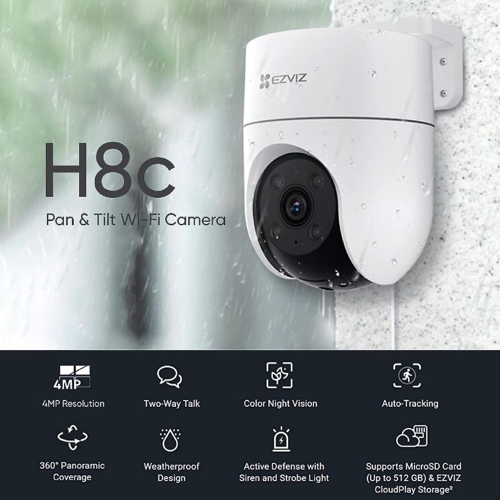 SIÊU PHẨM] Camera Ngoài Trời PTZ EZVIZ H8C 2MP Wifi Không Dây, Đàm thoại 2  chiều - Có màu ban đêm, Hình Ảnh Rõ Nét | Shopee Việt Nam