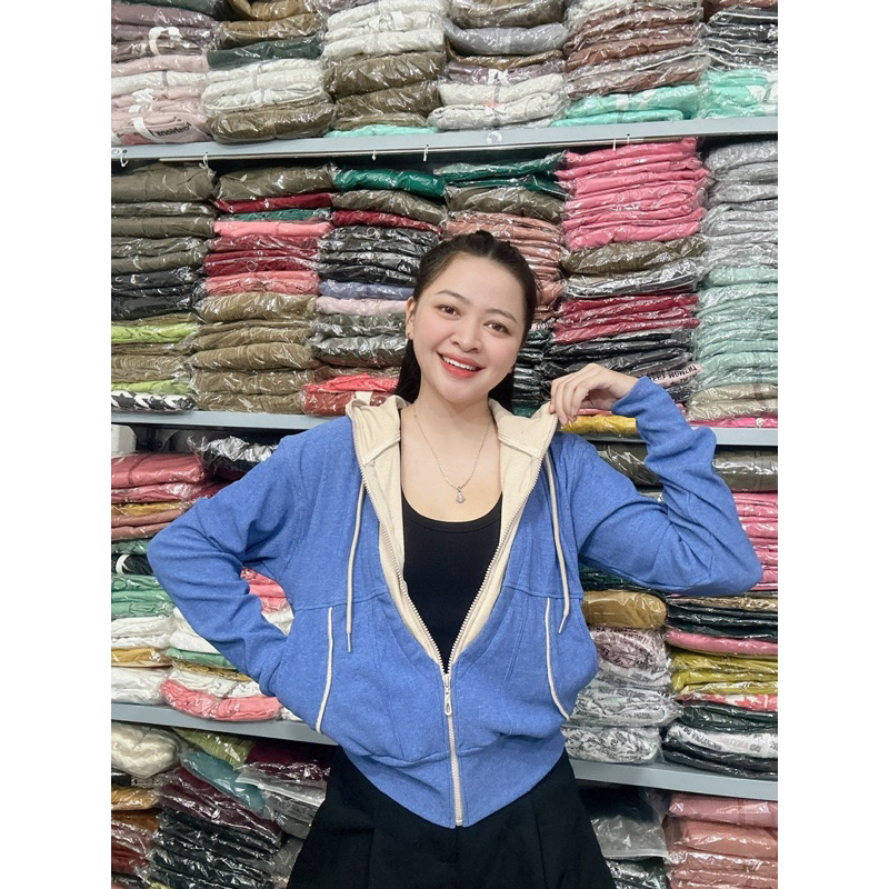 ÁO KHOÁC GÂN PHỐI MÀU STYLE - FORM LỬNG - SIZE 40-53KG - GPM15