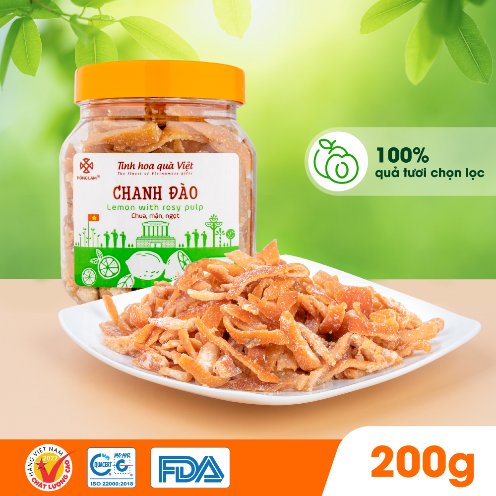 Ảnh Ô mai (xí muội) chanh đào Hồng Lam, dạng hộp. Có vị ngọt, thơm 1