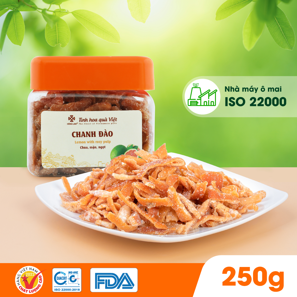 Ảnh Ô mai (xí muội) chanh đào Hồng Lam, dạng hộp. Có vị ngọt, thơm 2
