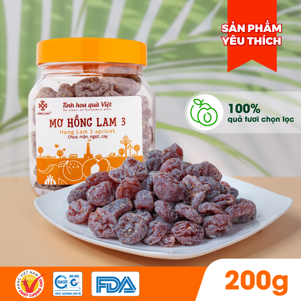 Ảnh Ô mai (xí muội) mơ Hồng Lam 3, dạng hộp và gói. Có vị chua, cay, mặn ngọt 1