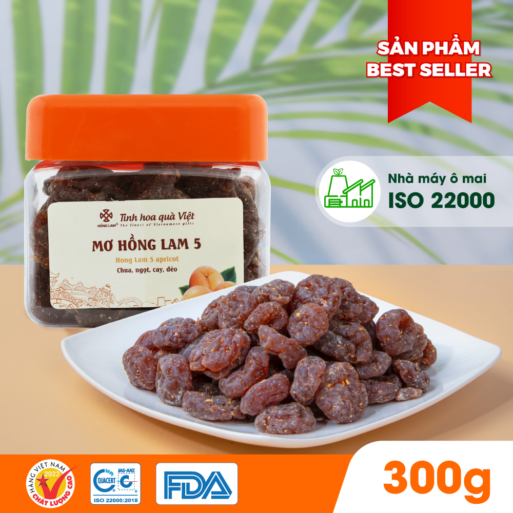 Ảnh Ô mai (xí muội) mơ Hồng Lam 5, dạng hộp. Loại không hạt vị chua, cay, ngọt dẻo 2