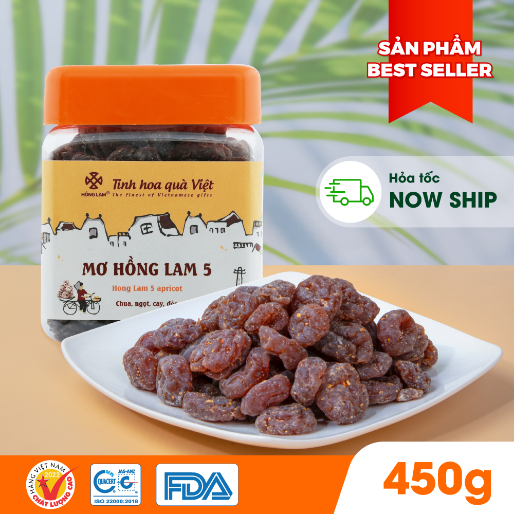Ảnh Ô mai (xí muội) mơ Hồng Lam 5, dạng hộp. Loại không hạt vị chua, cay, ngọt dẻo 3