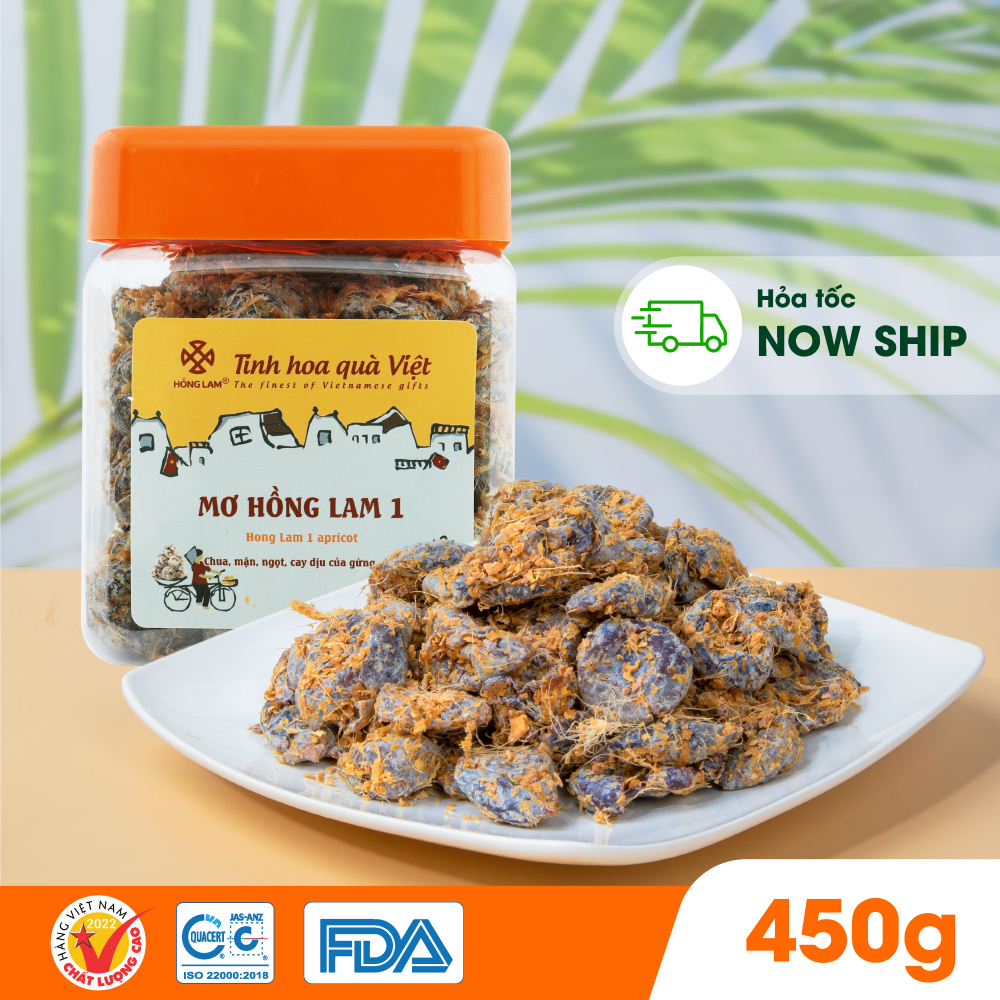 Ảnh Ô mai (xí muội) mơ Hồng Lam 1, dạng hộp và gói. Có vị chua, mặn, ngọt của gừng hộp 3