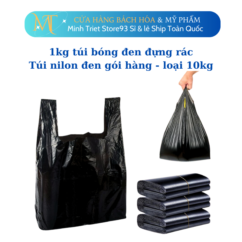 1kg túi bóng đen đựng rác, túi nilon đen gói hàng, loại 10kg | Shopee ...