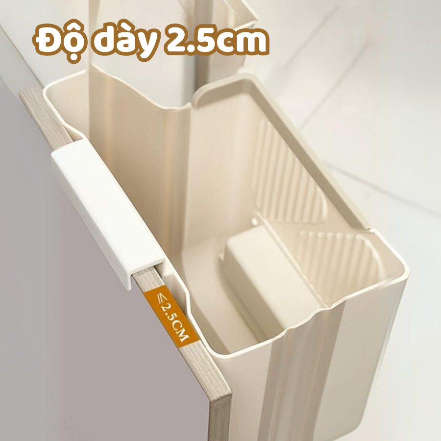 Thùng rác treo tủ bếp gấp gọn thông minh 10L và 7L ngăn đựng túi rác, Thùng rác treo tường gấp gọn