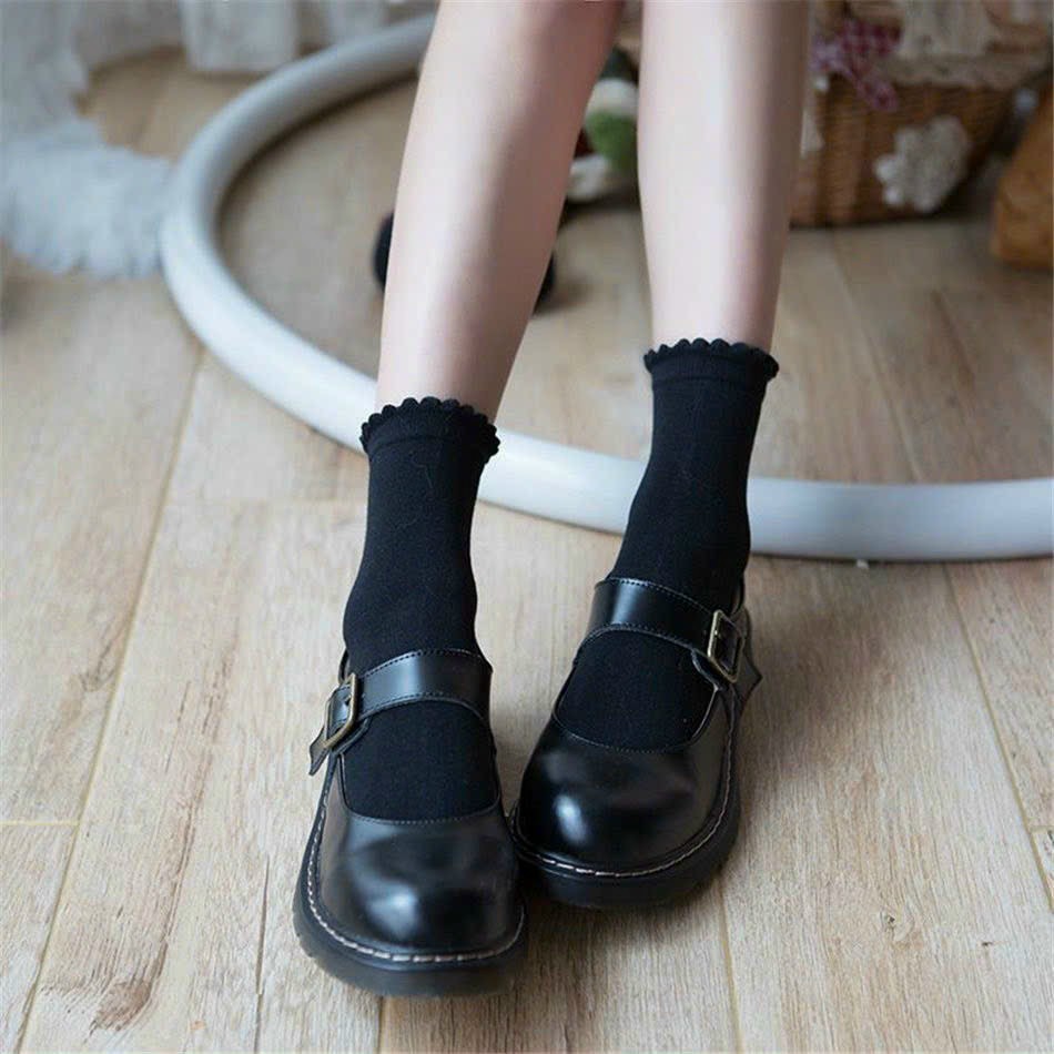 Tất viền bèo, Tất Nữ Viền Bèo Cổ Cao Phong cách Hàn Quốc