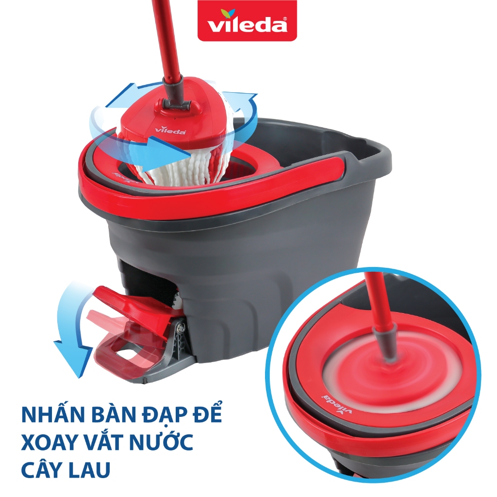 Ảnh Cây lau nhà VILEDA Turbo Easy Wring&Clean kèm khăn lau bếp đa năng gói 4 chiếc - Vileda chính hãng 4