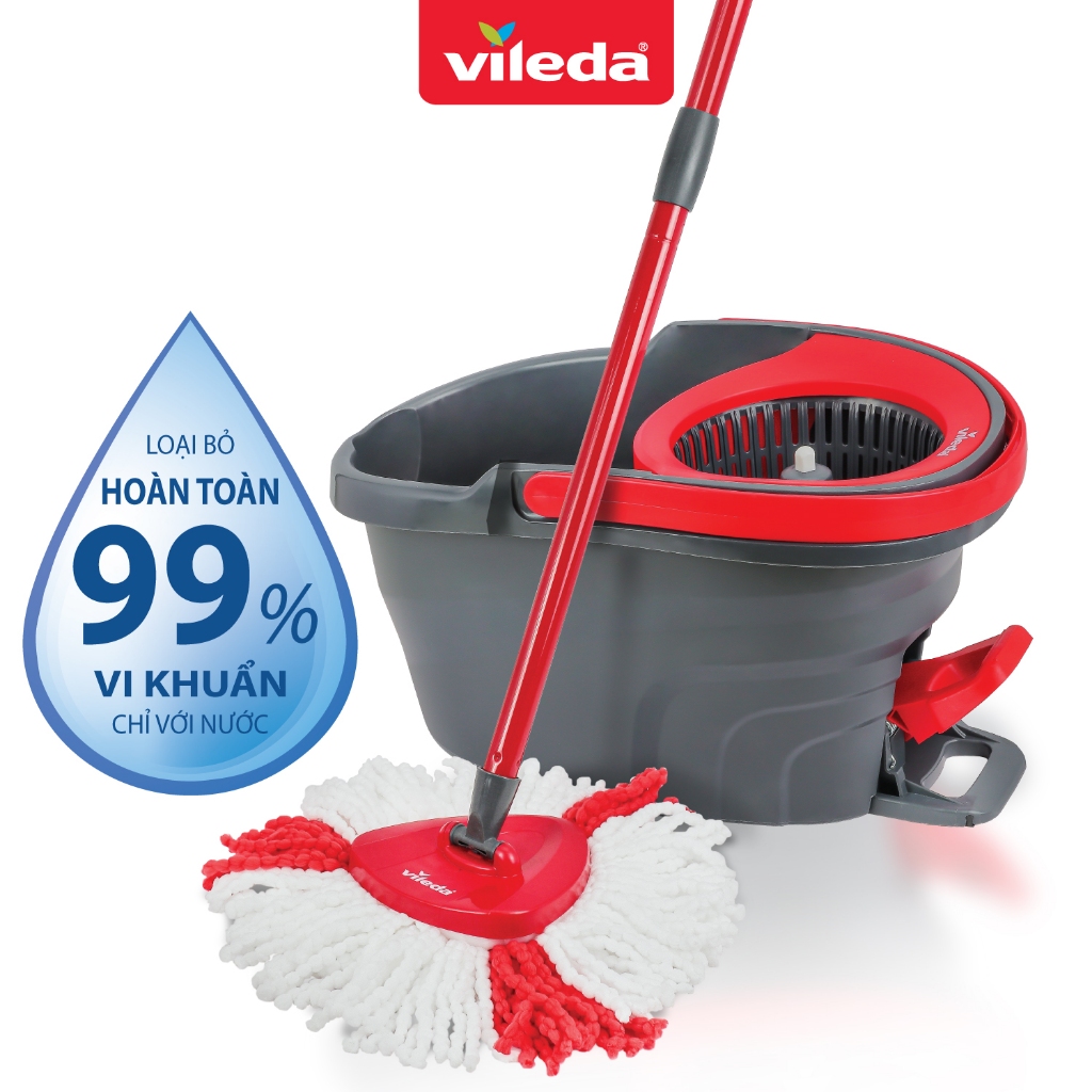 Ảnh Cây lau nhà VILEDA Turbo Easy Wring&Clean kèm khăn lau bếp đa năng gói 4 chiếc - Vileda chính hãng 3
