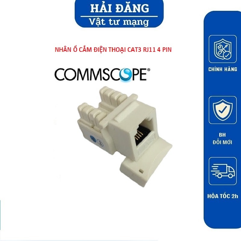 Nhân ổ cắm điện thoại Cat3 âm tường loại 4 pin AMP/Commscope | Shopee ...