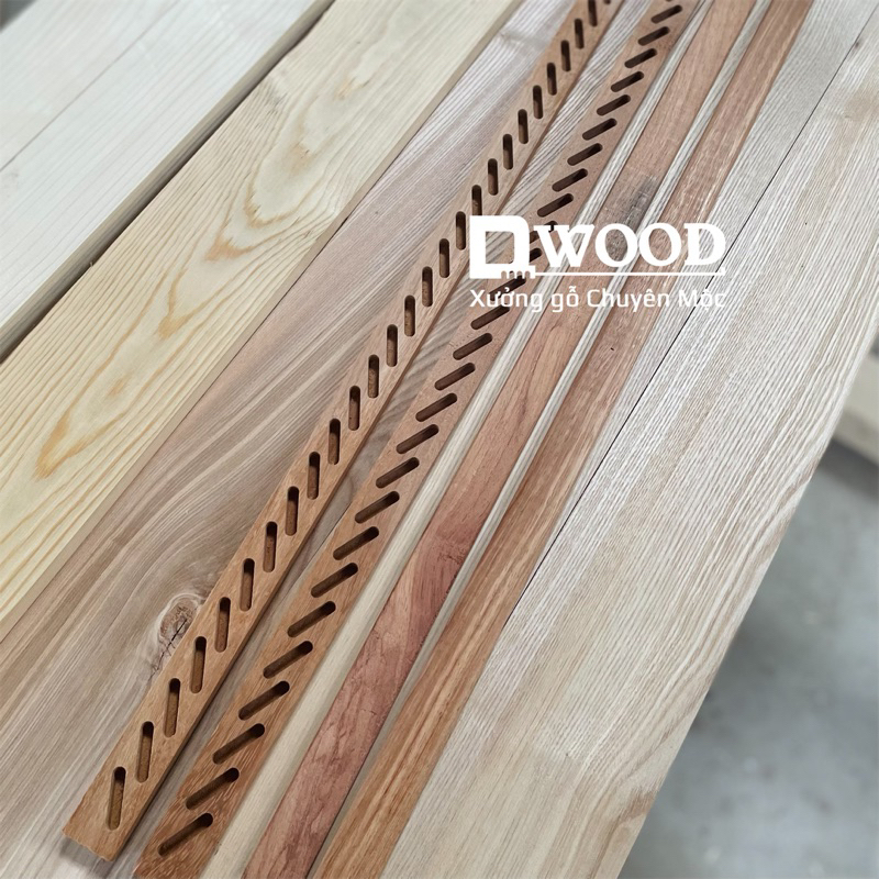 Ảnh Cặp rãnh cửa chớp lá sách Dwood gỗ Gõ đỏ tự nhiên - chiều dài tự chọn 2