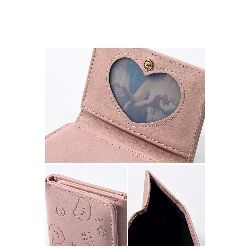 Ví nữ mini dáng gập gấu thỏ cute Cải Store VDG58
