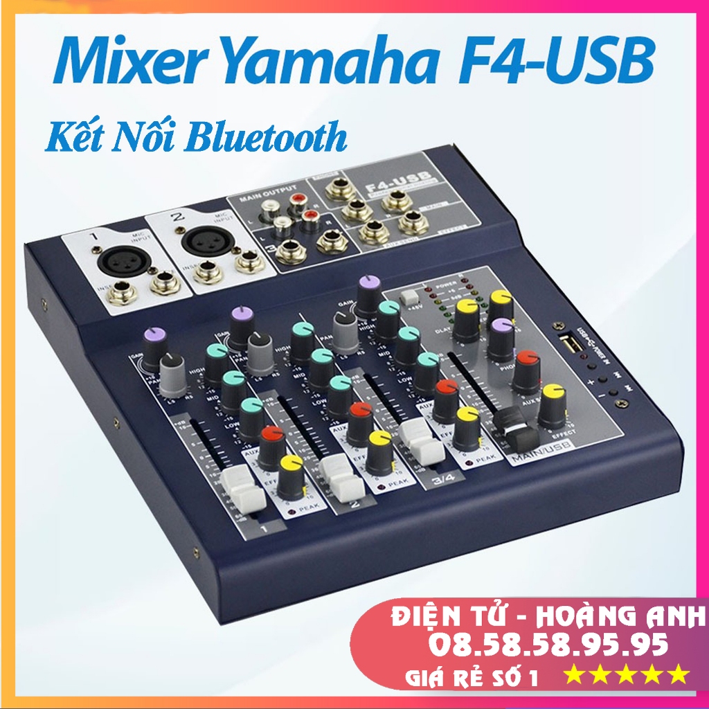 Mixer Yamaha F4USB, Kết Nối Bluetooth, USB, Giúp Nâng Cấp Âm Thanh Loa