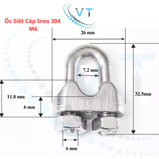 Combo 10 cái Ốc Siết Cáp Inox 304 Cao Cấp 6mm Cóc Siết Cáp Bằng Inox