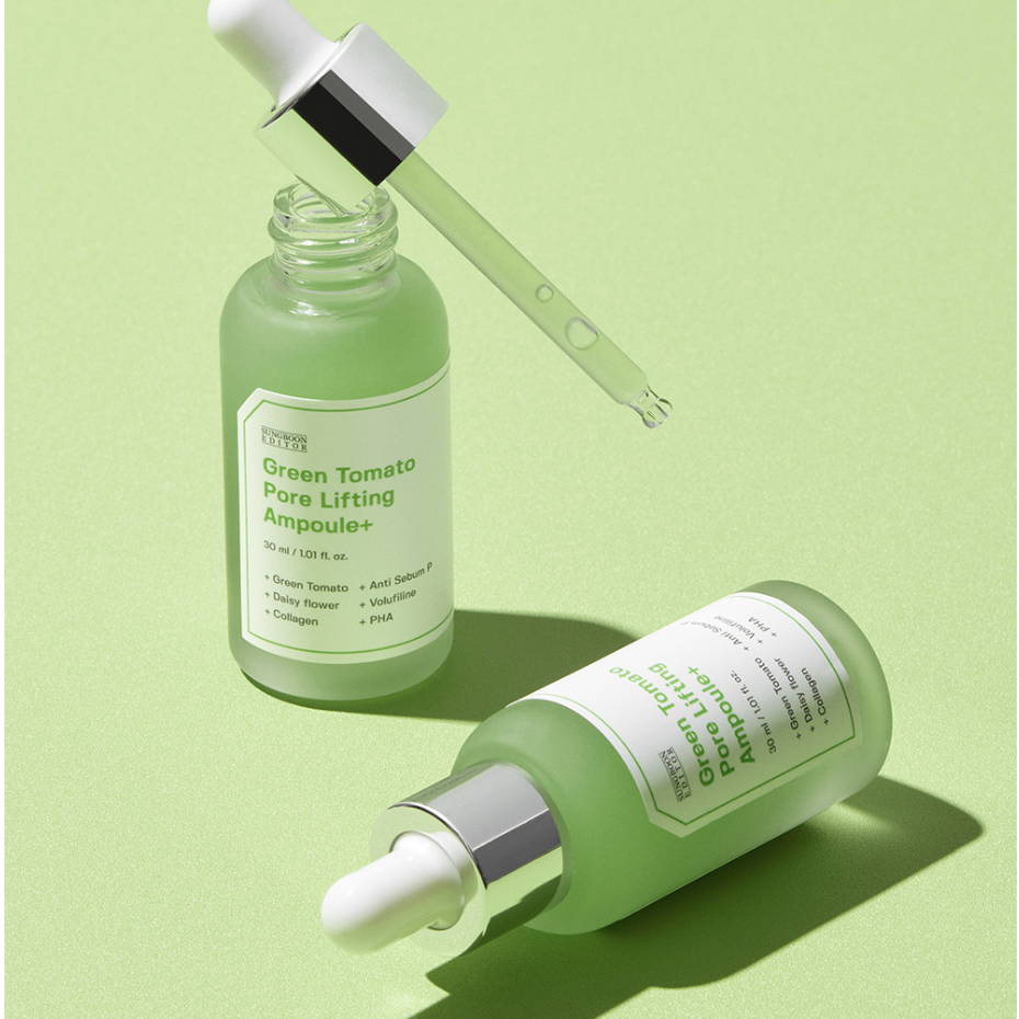 Ảnh Serum trẻ hoá và thu nhỏ lỗ chân lông chiết xuất Cà chua xanh Sungboon Editor Green Tomato Pore Lifting Ampoule+ 30/75ml 3