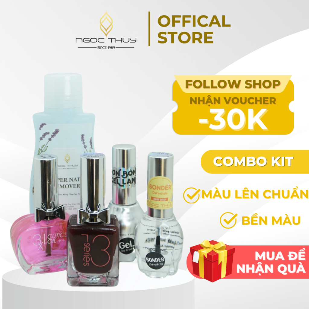 COMBO Sơn Móng Tay Gel Lạnh Không Hơ Máy Ahever - Ngọc Thuỷ Nail - Tặng Kèm Quà