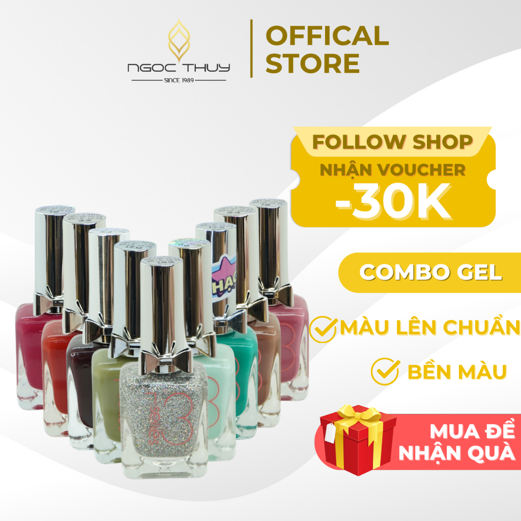 COMBO 10 CHAI - Sơn Móng Tay Gel Lạnh Không Hơ Máy NT13 Nhiều Màu - Ngọc Thuỷ Nail