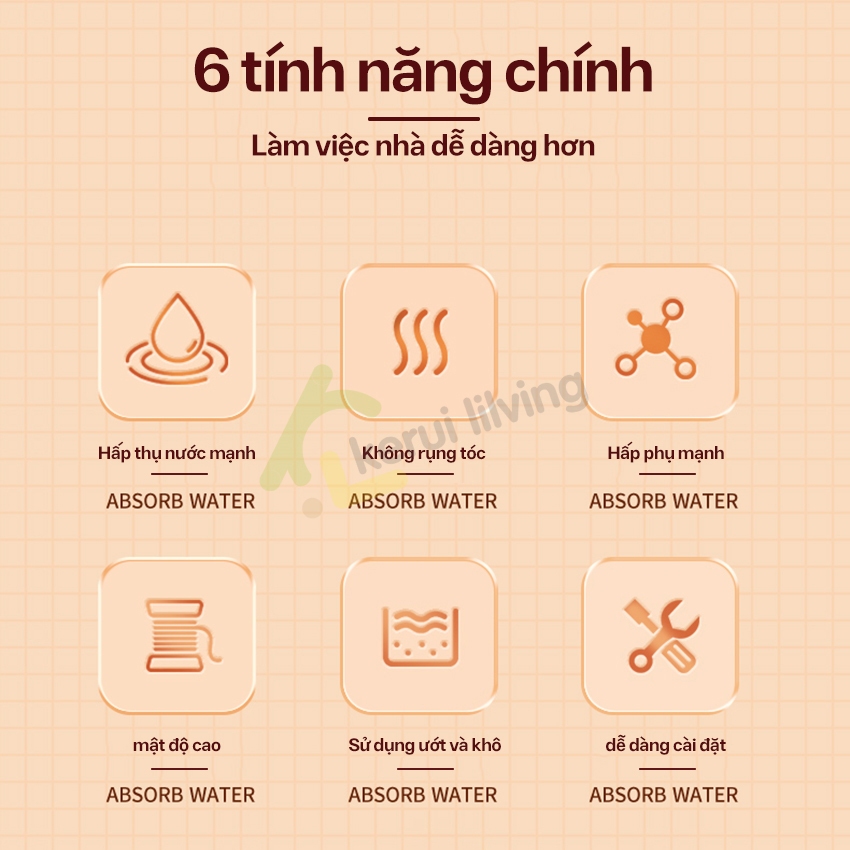 Bông lau LUMERA thay cây lau nhà - Xoay 360 độ có thể làm sạch toàn bộ góc chết mà không có vết nước