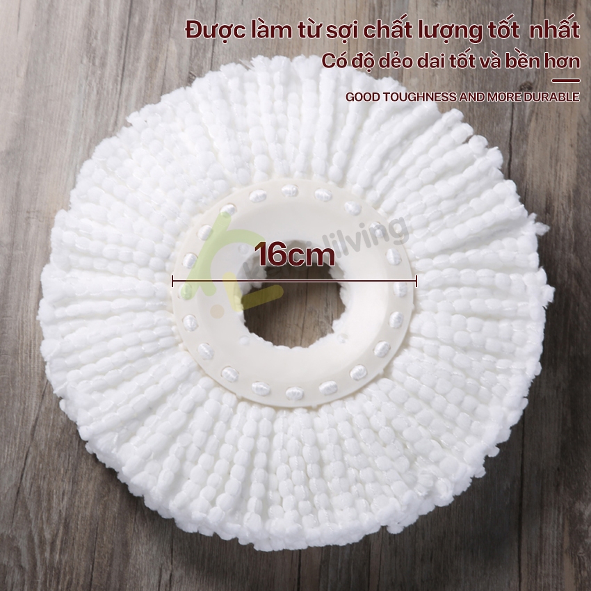Bông lau LUMERA thay cây lau nhà - Xoay 360 độ có thể làm sạch toàn bộ góc chết mà không có vết nước