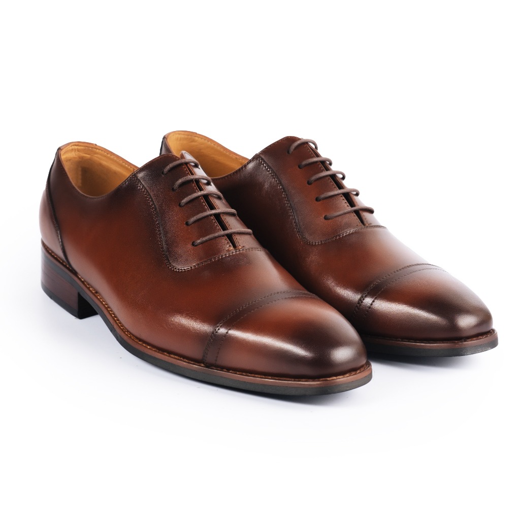 Ảnh Giày Tây Cao Cấp SIR CLASSIC OXFORD - OF34 - Da Bò Ý Lót Trong Da Bò Mộc - Thương hiệu Be Classy 3