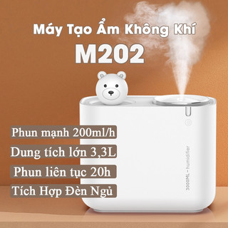 Máy phun sương Máy tạo độ ẩm không khí Humidifier dung tích 3.3 lít công suất 200ml/h - M202