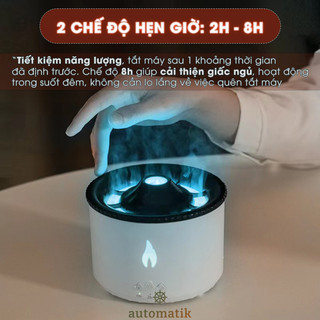 Máy Xông Tinh Dầu Phòng Ngủ 360ml Tự Động Ngọn Lửa Phòng Khách Máy Phun Sương Tạo Ẩm Khuếch Tán Tinh Dầu Automatik