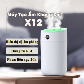 Máy phun sương Máy tạo độ ẩm không khí Humidifier dung tích 3 lít công suất 180ml/h - X12
