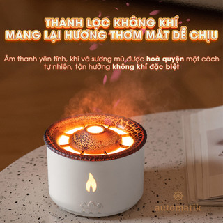 Máy Xông Tinh Dầu Phòng Ngủ 360ml Tự Động Ngọn Lửa Phòng Khách Máy Phun Sương Tạo Ẩm Khuếch Tán Tinh Dầu Automatik