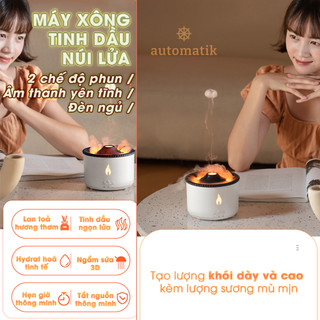 Máy Xông Tinh Dầu Phòng Ngủ 360ml Tự Động Ngọn Lửa Phòng Khách Máy Phun Sương Tạo Ẩm Khuếch Tán Tinh Dầu Automatik