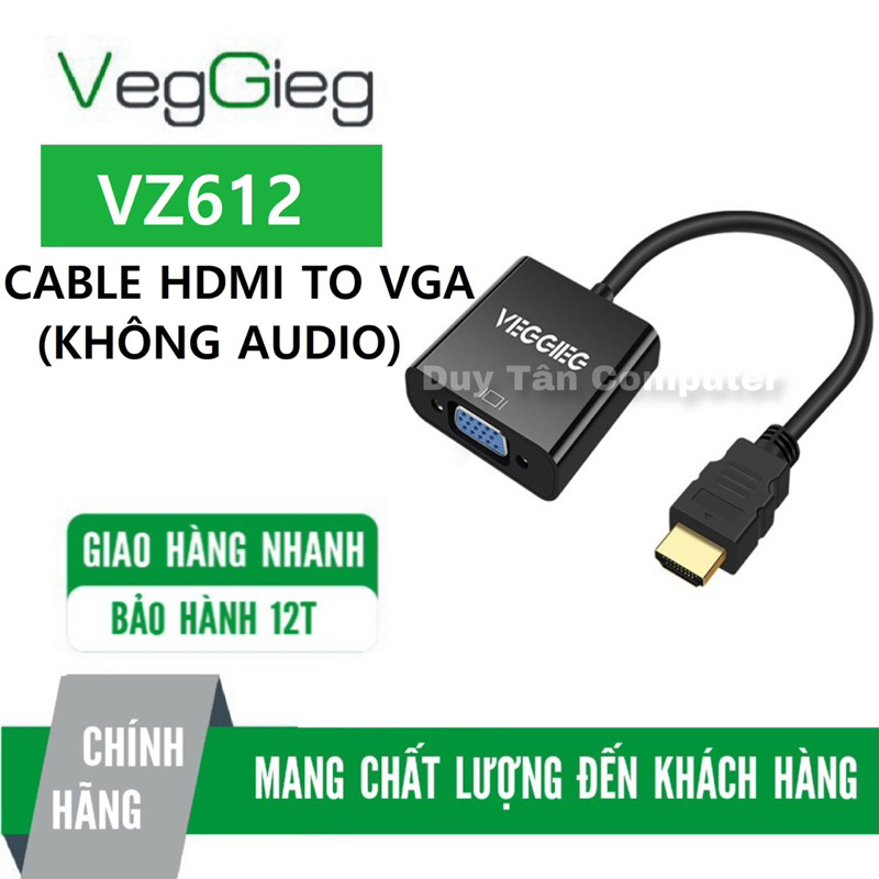 Dây HDMI to VGA VEGGIEG VZ612 cao cấp, hàng chính hãng , bảo hành 12 ...