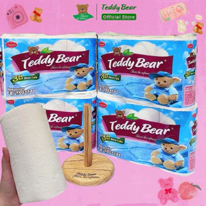 Giấy TEDDY BEAR 12 CUỘN TẶNG 3 CUỘN Đa Năng Kitchen Towel siêu dai dày lau mặt lau tay thấm dầu mỡ thức ăn thực phẩm