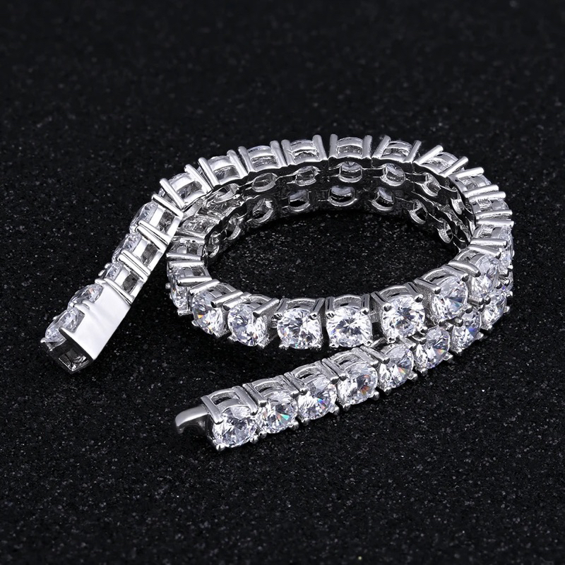 Combo dây chuyền & lắc tay tennis đính đá zircon unisex bản mới nhất