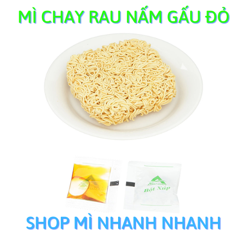 Thùng 30 gói mì Gấu Đỏ 62gr - Sợi mì cải tiến với 2 vị (Chay Rau Nấm  + Gà sợi phở)