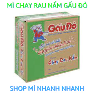 Thùng 30 gói mì Gấu Đỏ 62gr - Sợi mì cải tiến với 2 vị (Chay Rau Nấm + Gà sợi phở)
