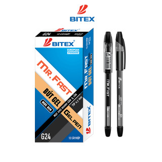 Combo 05 Bút Gel Bitex G24 mực xanh, đỏ, đen