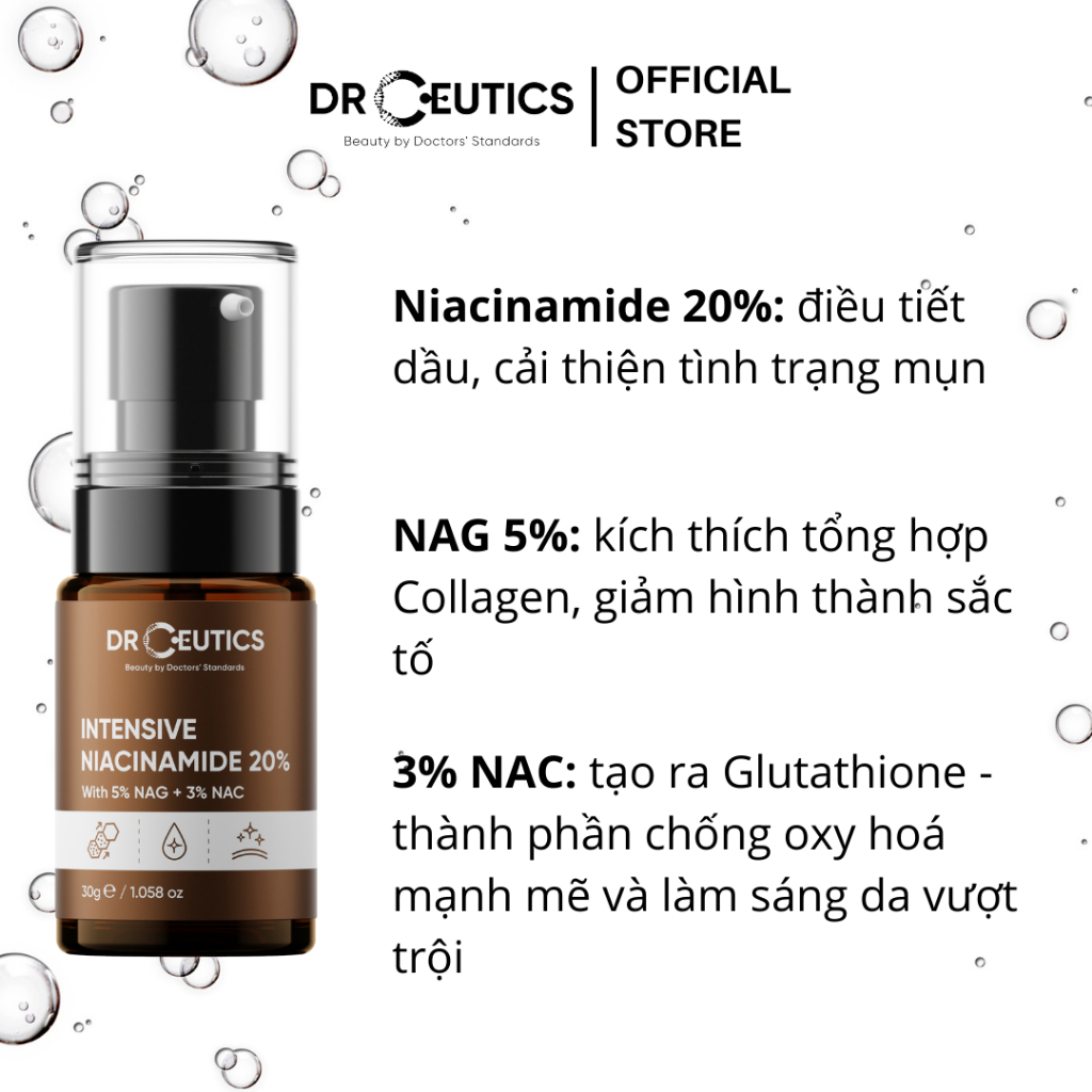 Ảnh DRCEUTICS Tinh chất Niacinamide DrCeutics Intensive Niacinamide 20% Mờ Thâm Sáng Da (30g) 3
