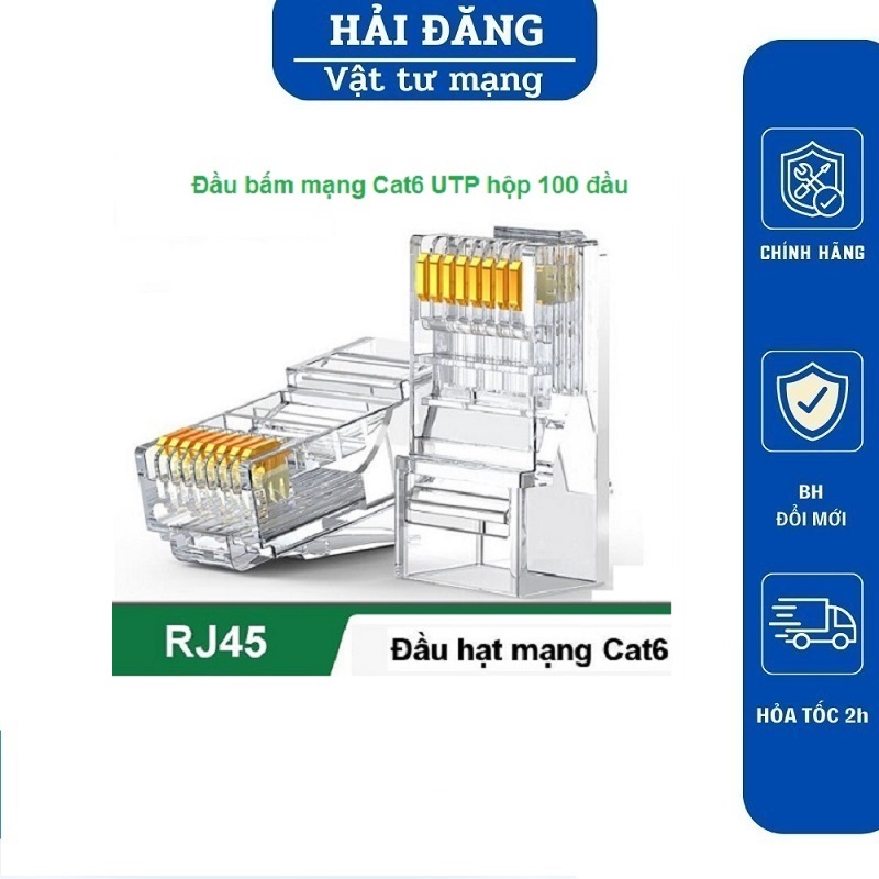 Đầu Bấm Mạng RJ45 Cat6 UTP AMP/Commscope Chân Đồng Sole – Tốc Độ ...