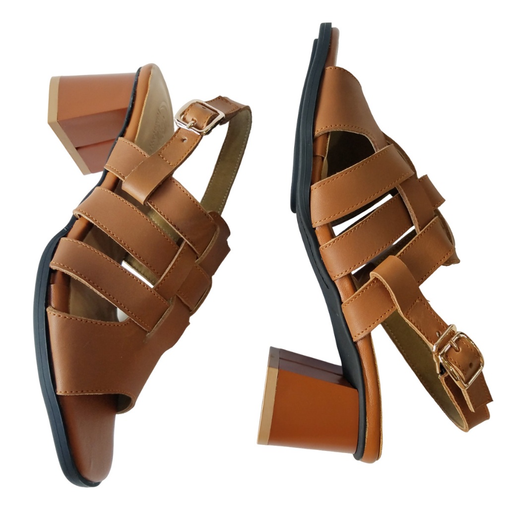 Giày Sandal Cao Gót Nữ Da Bò Thật BIGGBEN Cao 5 Phân HKD775