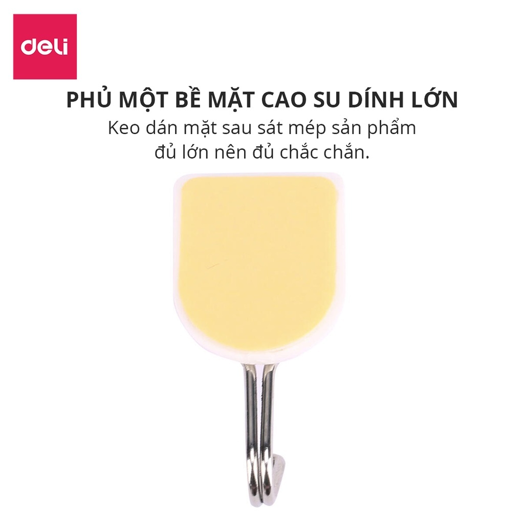 Set 6 Móc treo Deli dán tường chịu lực, Móc Treo Đồ không cần khoan tường Chắc Chắn - 19350