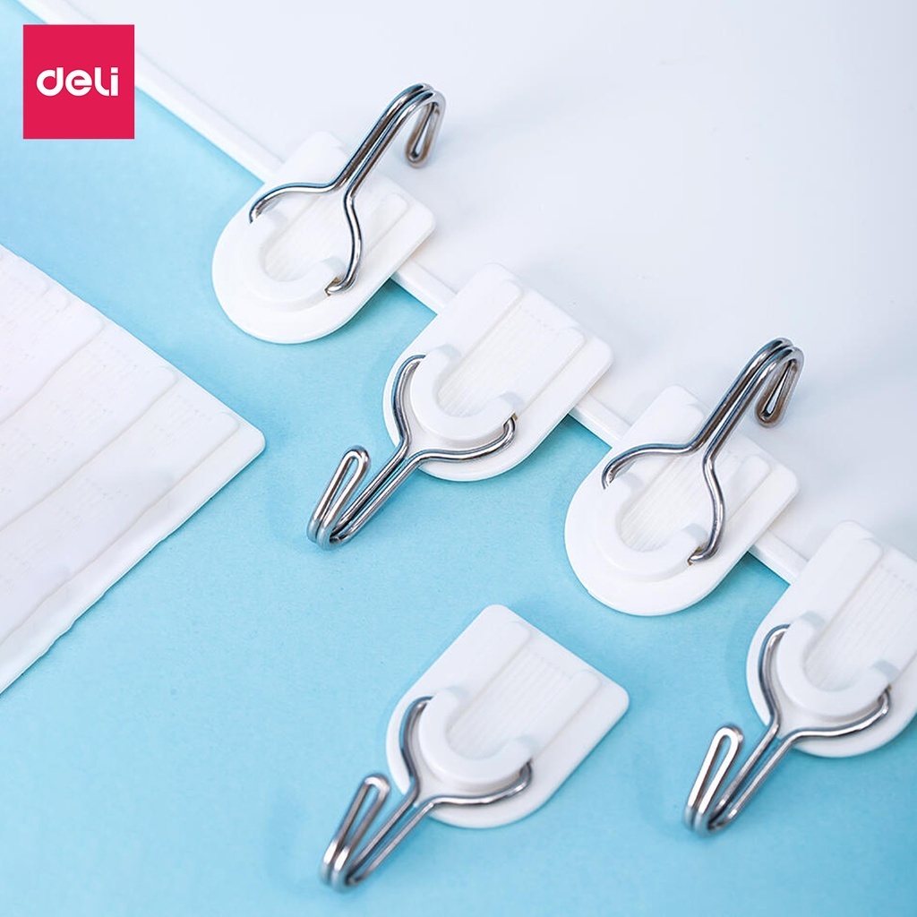 Set 6 Móc treo Deli dán tường chịu lực, Móc Treo Đồ không cần khoan tường Chắc Chắn - 19350