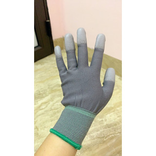 COMBO 12 Đôi Găng tay Lao Động phủ PU ngón Xám chống tĩnh điện ESD - Bao tay bảo hộ an toàn OKAMAS STORE