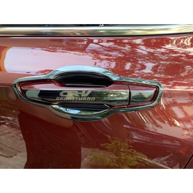 Ốp tay cửa, ốp hõm cửa xe Honda Crv 2021,2022 Nhựa ABS carbon và mạ crom cao cấp, bảo vệ chống xước tay cửa