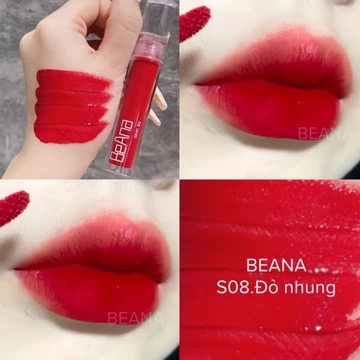 Son đỏ nhung son đỏ lạnh son đỏ rượu vang son beana chính hãng, son lì lâu trôi chính hãng mềm mịn môi