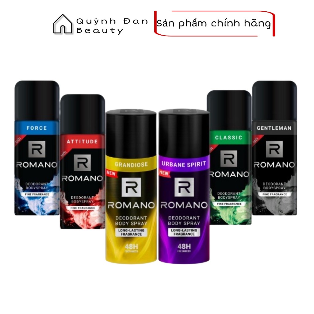Xịt khử mùi toàn thân ngăn mồ hôi và mùi cơ thể Romano 150ml