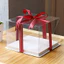 Hộp đựng bánh, đựng quà trong suốt đế trắng 15.5*15.5*14.5