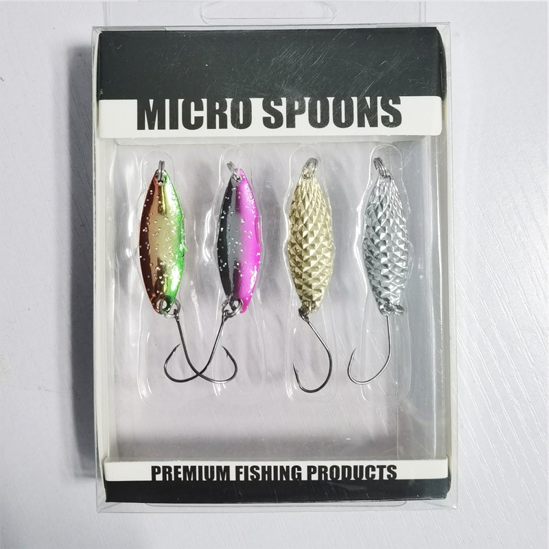 Combo 4 mồi thìa câu lure cá suối, micro spoons 3g câu lure cá mương 4 ...