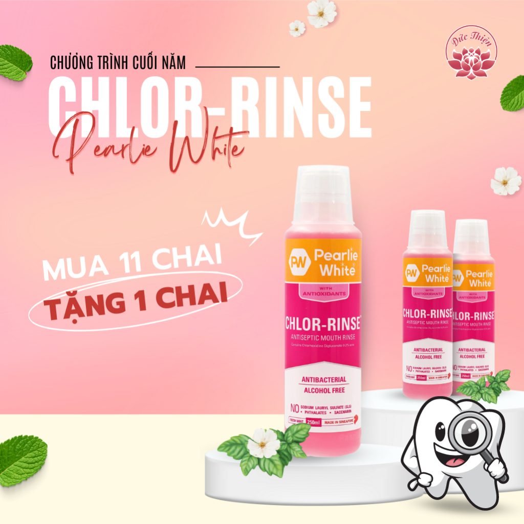 [MUA 11 TẶNG 1] Nước súc miệng Chlor-Rinse Pearlie White (Chai 250ml ...